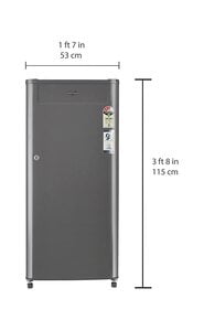 Whirlpool 190 L Direct Cool Single Door 3 Star Refrigerator (Solid Grey, 205 GENIUS CLS PLUS 3S) 70659 Whirlpool 190 L Direct Cool Single Door 3 Star Refrigerator (Solid Grey, 205 GENIUS CLS PLUS 3S) 70659