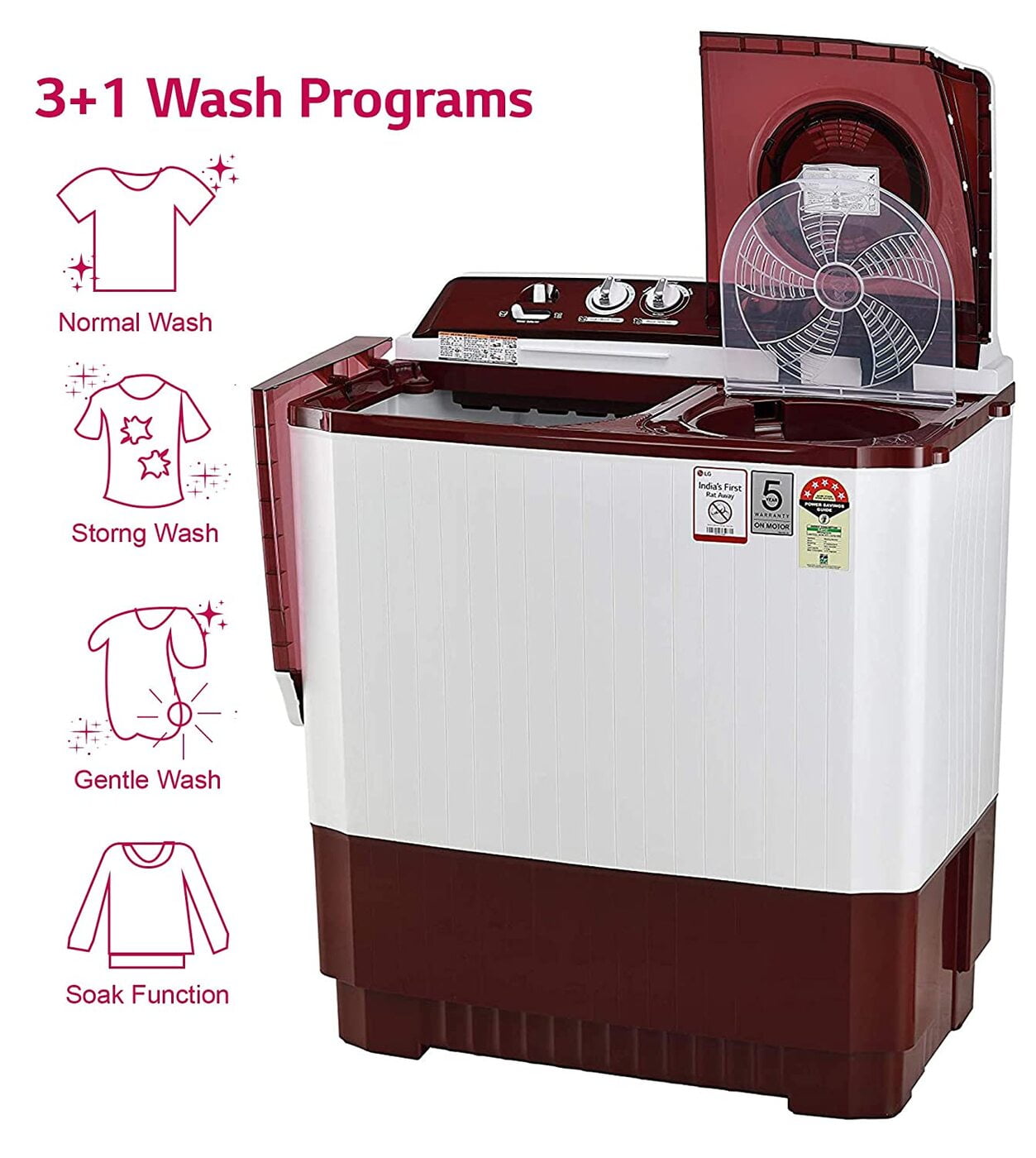 Buy LG Semi Automatic Washing Machine 11-KG P1145SRAZ ...