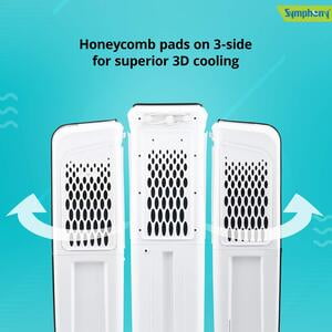 Symphony Diet 3D 40i Tower Air Cooler 40-litres with Magnetic Remote, 3-Side Cooling Pads, Pop-up Touchscreen, Multistage Air Purification & Low Power Consumption (Black & White)