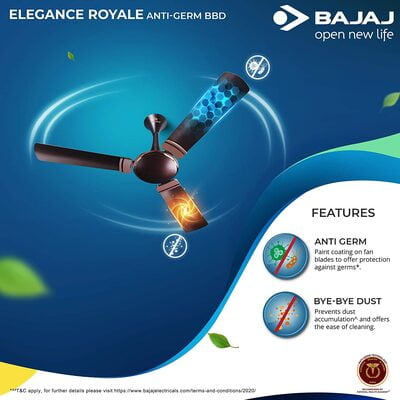 Bajaj Elegance Royale Anti-Germ BBD 1200mm Ceiling Fan Bajaj Elegance Royale Anti-Germ BBD 1200mm Ceiling Fan