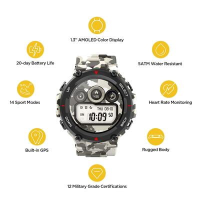Huami Amazfit T-Rex Smart Watch with 20 Days Battery Life Huami Amazfit T-Rex Smart Watch with 20 Days Battery Life