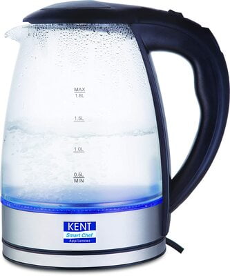 KENT Elegant Electric Glass Kettle (Silver)