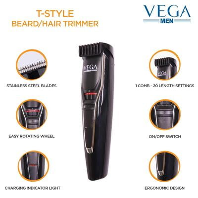 Vega VHTH-12 T-Style Beard Trimmer Black