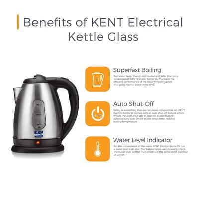 Kent 16026 1.8-Liter Electric Kettle (Silver) Kent 16026 1.8-Liter Electric Kettle (Silver)