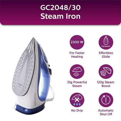 Philips GC2048/30 Easy Speed Plus Steam Iron 2300 Watt