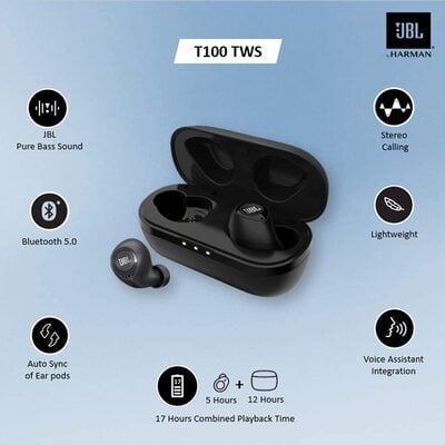JBL I T100 TWS Headphone with Stereo Calls & Bluetooth 5.0 JBL I T100 TWS Headphone with Stereo Calls & Bluetooth 5.0