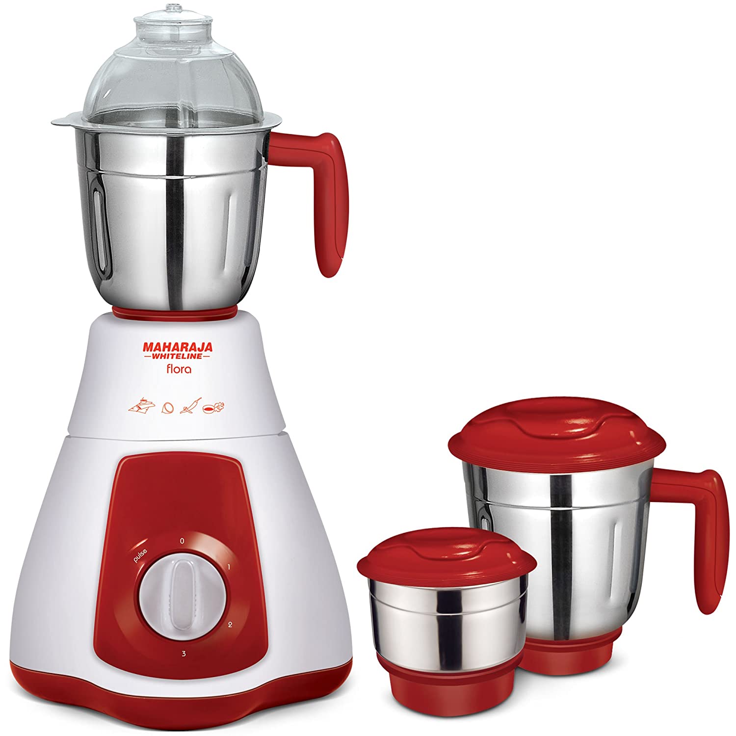 Maharaja Whiteline Flora MX-133 550-Watt 3-Speed Mixer Grinder with 3 Jar Maharaja Whiteline Flora MX-133 550-Watt 3-Speed Mixer Grinder with 3 Jar