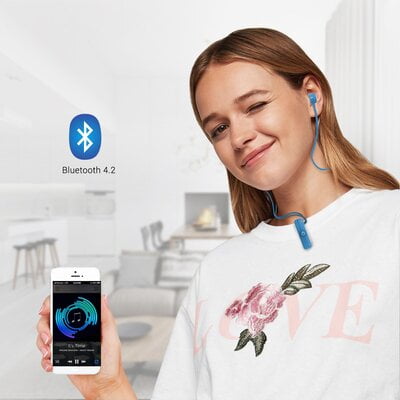 PORTRONICS STEREO BLUTOOTH HEADSET HARMONICS 206 BLUE POR837 PORTRONICS STEREO BLUTOOTH HEADSET HARMONICS 206 BLUE POR837