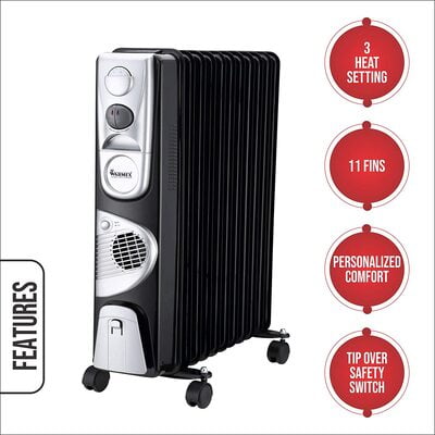 Warmex Oil Filled Radiator 11 Fin OFR With PTC Fan 2900 Watts Warmex Oil Filled Radiator 11 Fin OFR With PTC Fan 2900 Watts
