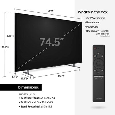 Samsung QN75Q80RAFXZA 190 cm (75 Inch) 4K Ultra HD LED Smart TV