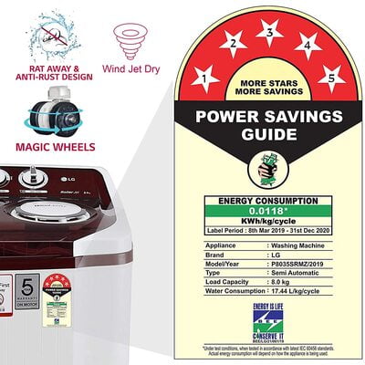 LG WASHING MACHINE 8KG P8035SRMZ