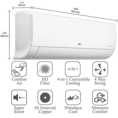 LG 2.0 Ton LS-Q24HNXA1, 3 Star Inverter Split AC