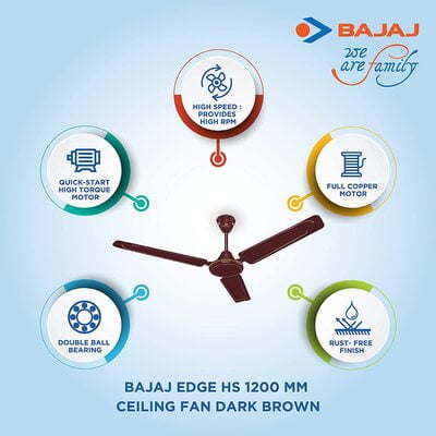 BAJAJ FAN 1200 MM EDGE HS DARK BROWN