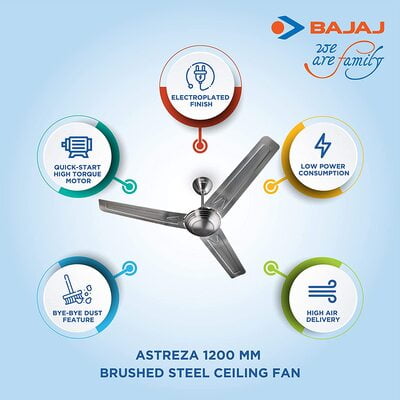 Bajaj Astreza 68-Watt 1200mm Ceiling Fan Bajaj Astreza 68-Watt 1200mm Ceiling Fan
