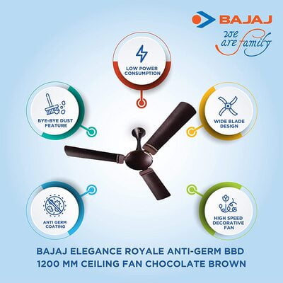 Bajaj Elegance Royale Anti-Germ BBD 1200mm Ceiling Fan Bajaj Elegance Royale Anti-Germ BBD 1200mm Ceiling Fan