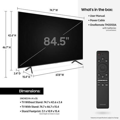 Samsung QN85Q60TAFXZA 216 Cm (85 Inch) 4K Ultra HD QLED Smart TV