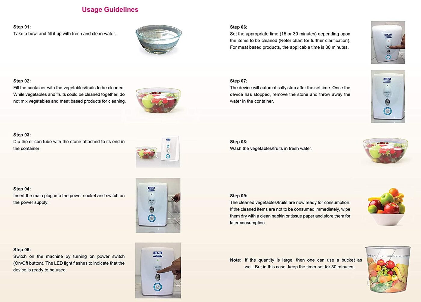 Buy Kent Wall Mounter Fruit & Vegetable Cleaner Or Disinfectant Online