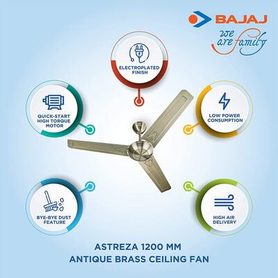 Bajaj Astreza 68-Watt 1200mm Ceiling Fan Bajaj Astreza 68-Watt 1200mm Ceiling Fan