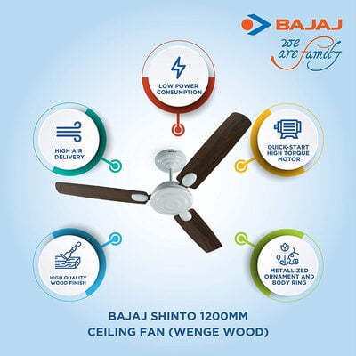 Bajaj Shinto 65-Watt 1200 mm Ceiling Fan Bajaj Shinto 65-Watt 1200 mm Ceiling Fan
