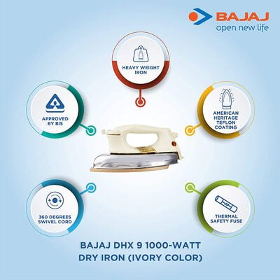 BAJAJ DRY IRON DHX-9 440154 BAJAJ DRY IRON DHX-9 440154