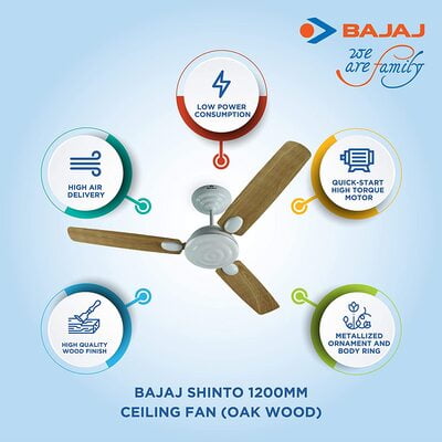 Bajaj Shinto 65-Watt 1200 mm Ceiling Fan Bajaj Shinto 65-Watt 1200 mm Ceiling Fan