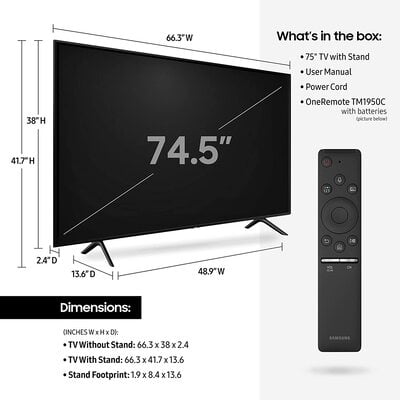 Samsung QN75Q60RAFXZA 75 Inch 4K Ultra HD Smart QLED TV Samsung QN75Q60RAFXZA 75 Inch 4K Ultra HD Smart QLED TV