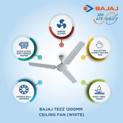BAJAJ FAN 1200MM TEZ WHITE BAJAJ FAN 1200MM TEZ WHITE