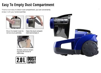 Panasonic MC-CL561A145 1600W 1.2L Canister Vacuum Cleaner with HEPA Filter Panasonic MC-CL561A145 1600W 1.2L Canister Vacuum Cleaner with HEPA Filter