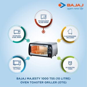 Bajaj Majesty 1000 TSS 10-Litre Oven Toaster Grill Bajaj Majesty 1000 TSS 10-Litre Oven Toaster Grill