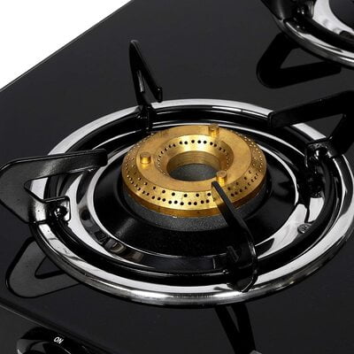 Faber Gas stove 4 Burner Glass Cooktop (Grand 4BB BK) Manual Ignition, Black