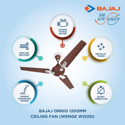 Bajaj ORNIO 65-Watt 1200mm Ceiling Fan Bajaj ORNIO 65-Watt 1200mm Ceiling Fan