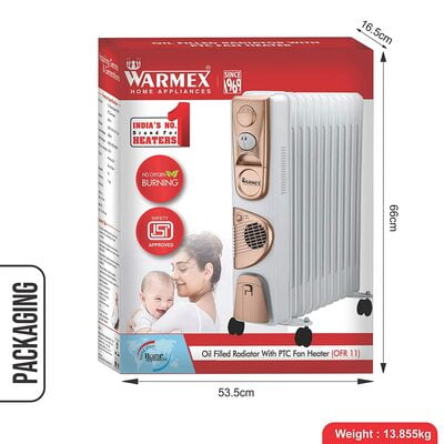 Warmex Oil Filled Radiator 11 Fin OFR With PTC Fan 2900 Watts Warmex Oil Filled Radiator 11 Fin OFR With PTC Fan 2900 Watts