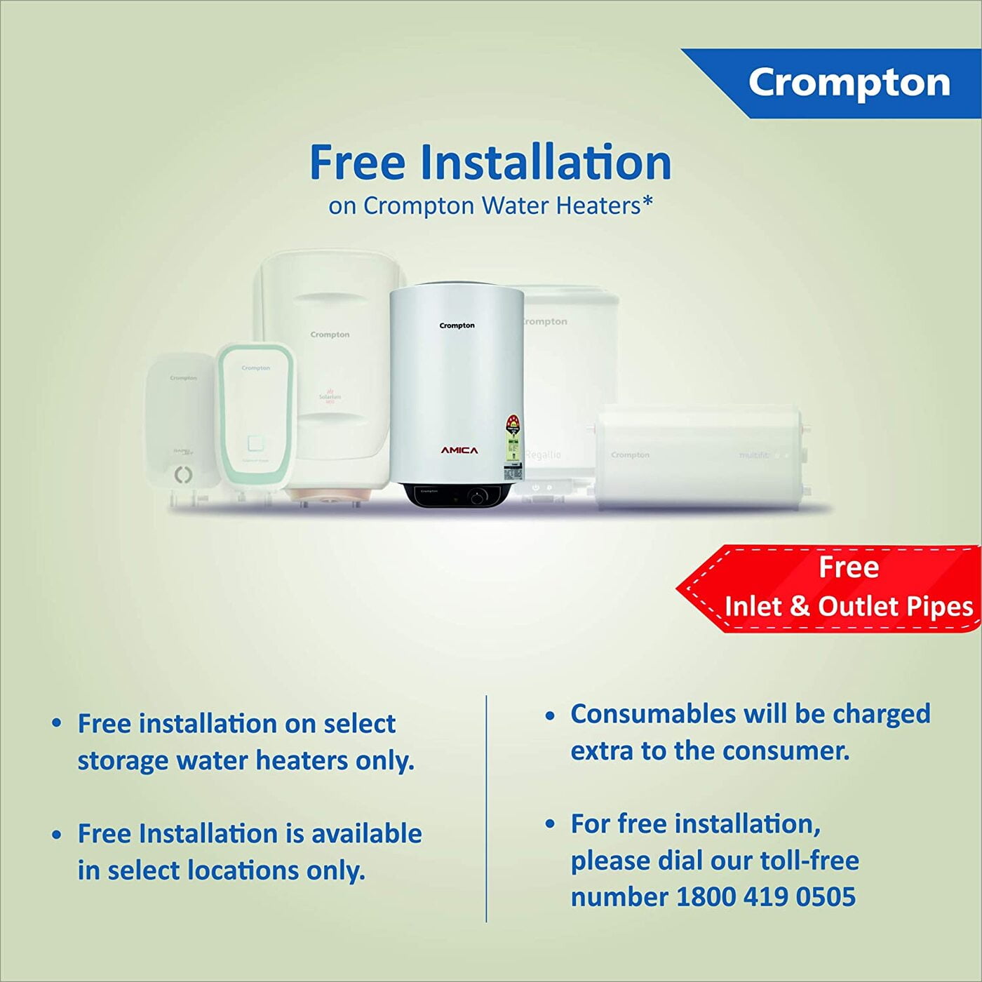 Buy CROMPTON AMICA ASWH-2015 Storage Water Heater 15 ltr Online on  Dillimall.Com