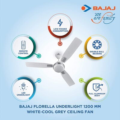 Bajaj Florella Underlight 68-Watt 1200mm Ceiling Fan Bajaj Florella Underlight 68-Watt 1200mm Ceiling Fan