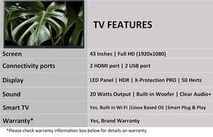 SONY KLV-43W672G B LED TV SONY KLV-43W672G B LED TV