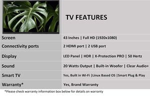 SONY KLV-43W672G B LED TV