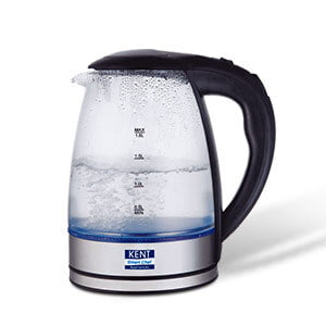 KENT Elegant Electric Glass Kettle (Silver)