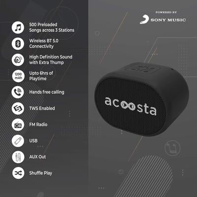 Acoosta Suno Mini Black True Wireless Stereo Dillimall.com