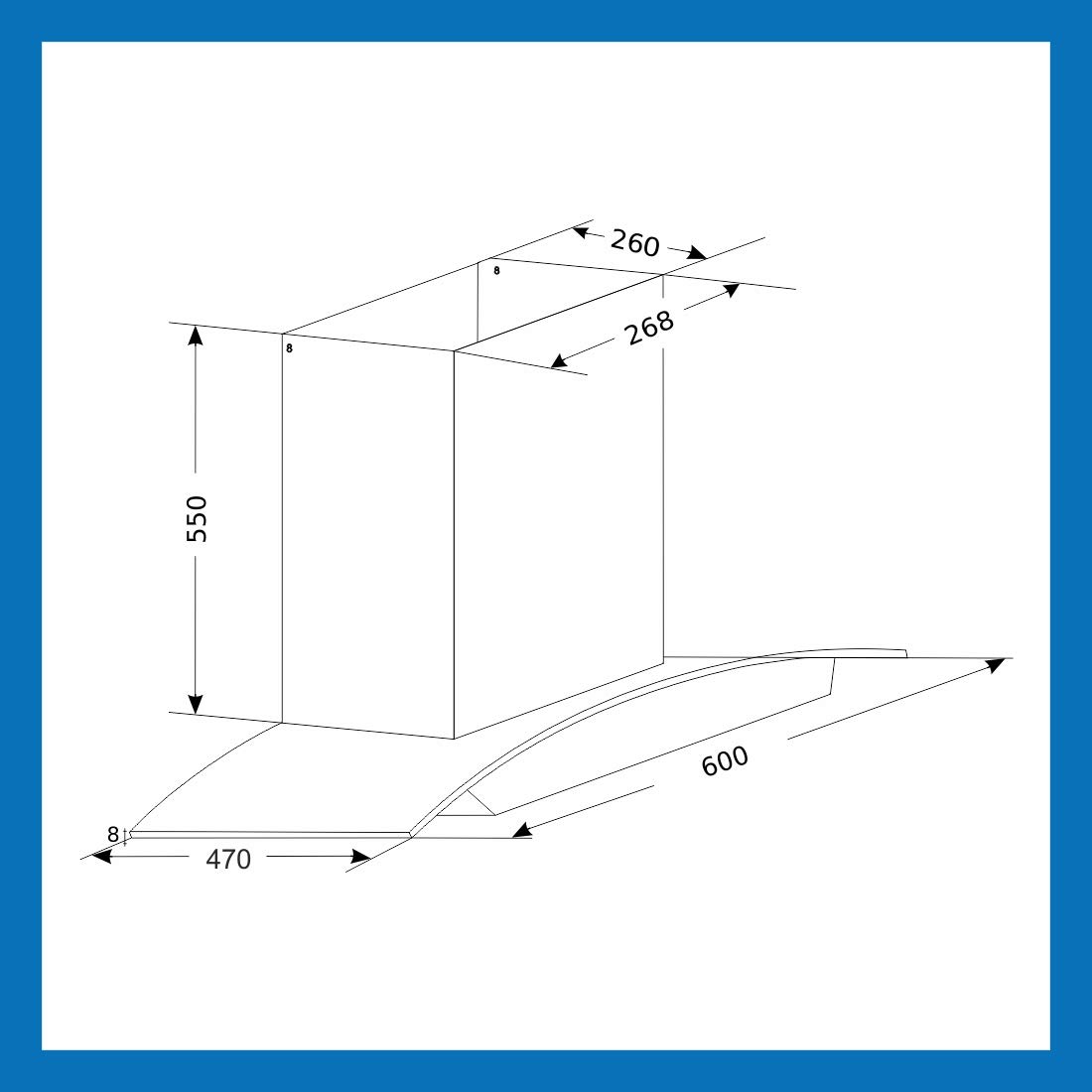 GLEN COOKER HOOD 60CM 1200M3 GL6063 AUTO CLEAN