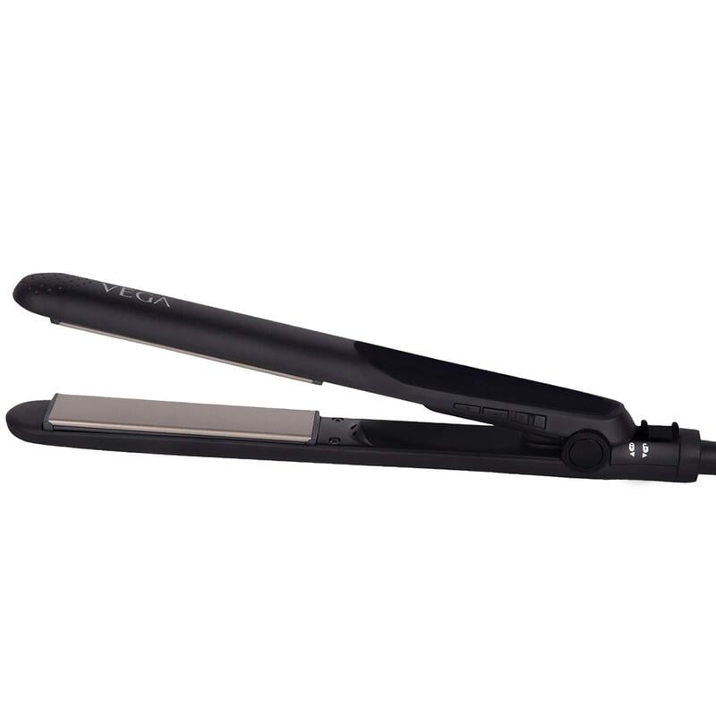 VEGA Keratin Glow Hair Straightener With Adjustable Temperature & Keratin-Infused Long Floating Plates (VHSH-21), Black