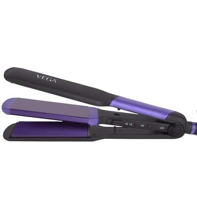 VEGA 2 In 1 Hair Styler - Straightener & Crimper With Ceramic Coated Plates (VHSC-01), Black