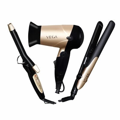 VEGA Miss Versatile Styling Set Straightener, Curler & Dryer Gift Combo (VHSS-03), Black VEGA Miss Versatile Styling Set Straightener, Curler & Dryer Gift Combo (VHSS-03), Black