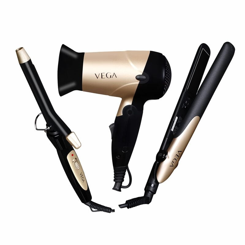 VEGA Miss Versatile Styling Set Straightener, Curler & Dryer Gift Combo (VHSS-03), Black VEGA Miss Versatile Styling Set Straightener, Curler & Dryer Gift Combo (VHSS-03), Black