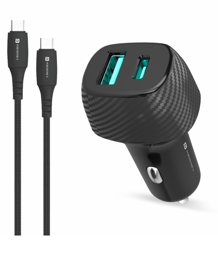 Portronics Car Charger With Dual USB Output power 6 Por 1346