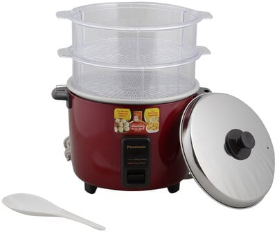 Panasonic Automatic  Cooker-Warmer/Steamer/ Rice Cooker SR-WA22H (SS) Double Steam Basket 2.2Ltr