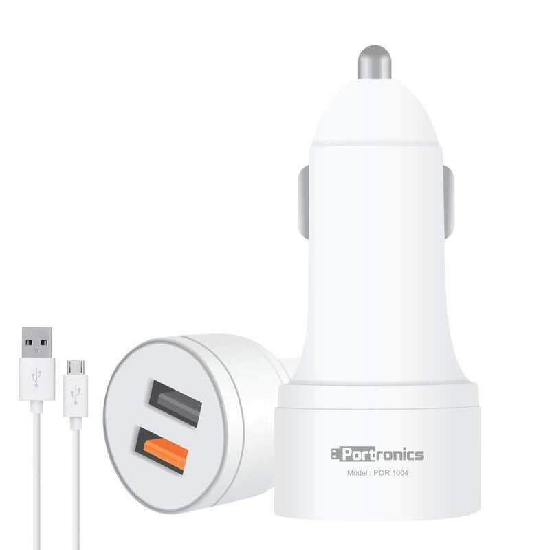 Portronics Car Power Charger Qc With Dual Output Portronics Car Power Charger Qc With Dual Output