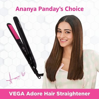 VEGA Adore Hair Straightener with Ceramic Coated Plates & Quick Heat-Up (VHSH-18)