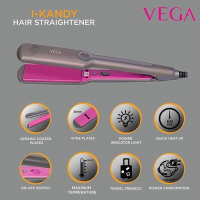 VEGA I-Kandy Hair Straightener (VHSH-25N), Grey