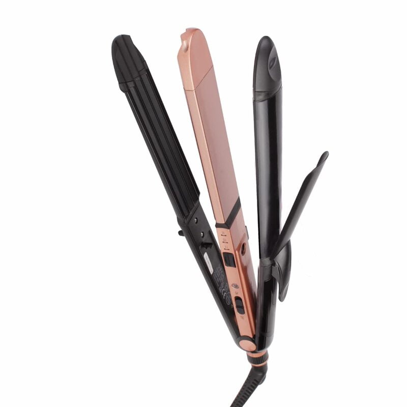 VEGA Keratin 3 in 1 Hair Styler - Straightener, Curler, and Crimper (VHSCC-03), 1N, Rose Gold VEGA Keratin 3 in 1 Hair Styler - Straightener, Curler, and Crimper (VHSCC-03), 1N, Rose Gold
