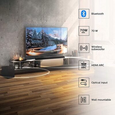Philips Soundbar TAB5305/94 2.1 Channel Wireless Subwoofer Philips Soundbar TAB5305/94 2.1 Channel Wireless Subwoofer